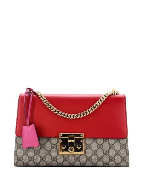 Padlock GG Coated Canvas and Leather Medium shoulder bag by GUCCI 