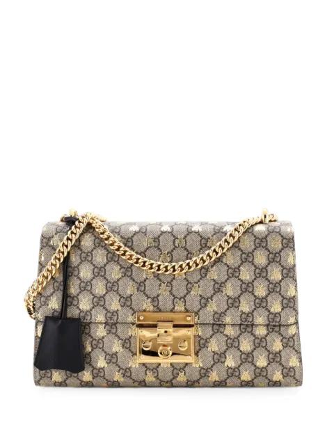Padlock Printed GG Coated Canvas Medium shoulder bag by GUCCI 