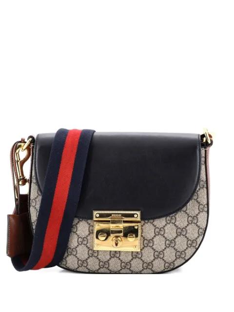 Padlock Saddle Shoulder Bag GG Coated Canvas and Leather Medium crossbody bag by GUCCI Padlock Saddle Shoulder Bag GG Coated Canvas and Leather Medium crossbody bag by GUCCI