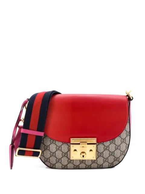 Padlock Saddle Shoulder Bag GG Coated Canvas and Leather Medium crossbody bag by GUCCI 