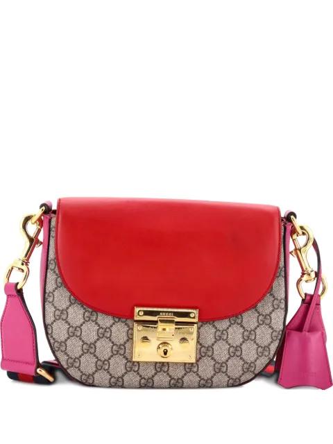 Padlock Saddle Shoulder Bag GG Coated Canvas and Leather Medium crossbody bag by GUCCI 