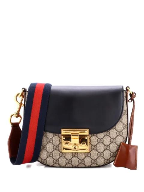 Padlock Saddle Shoulder Bag GG Coated Canvas and Leather Medium crossbody bag by GUCCI 
