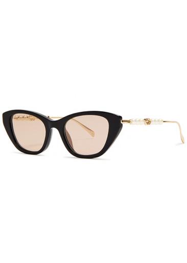 Pearl cat-eye sunglasses by GUCCI