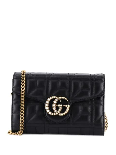 Pearly GG Marmont Chain Wallet Matelasse Leather Mini shoulder bag by GUCCI 
