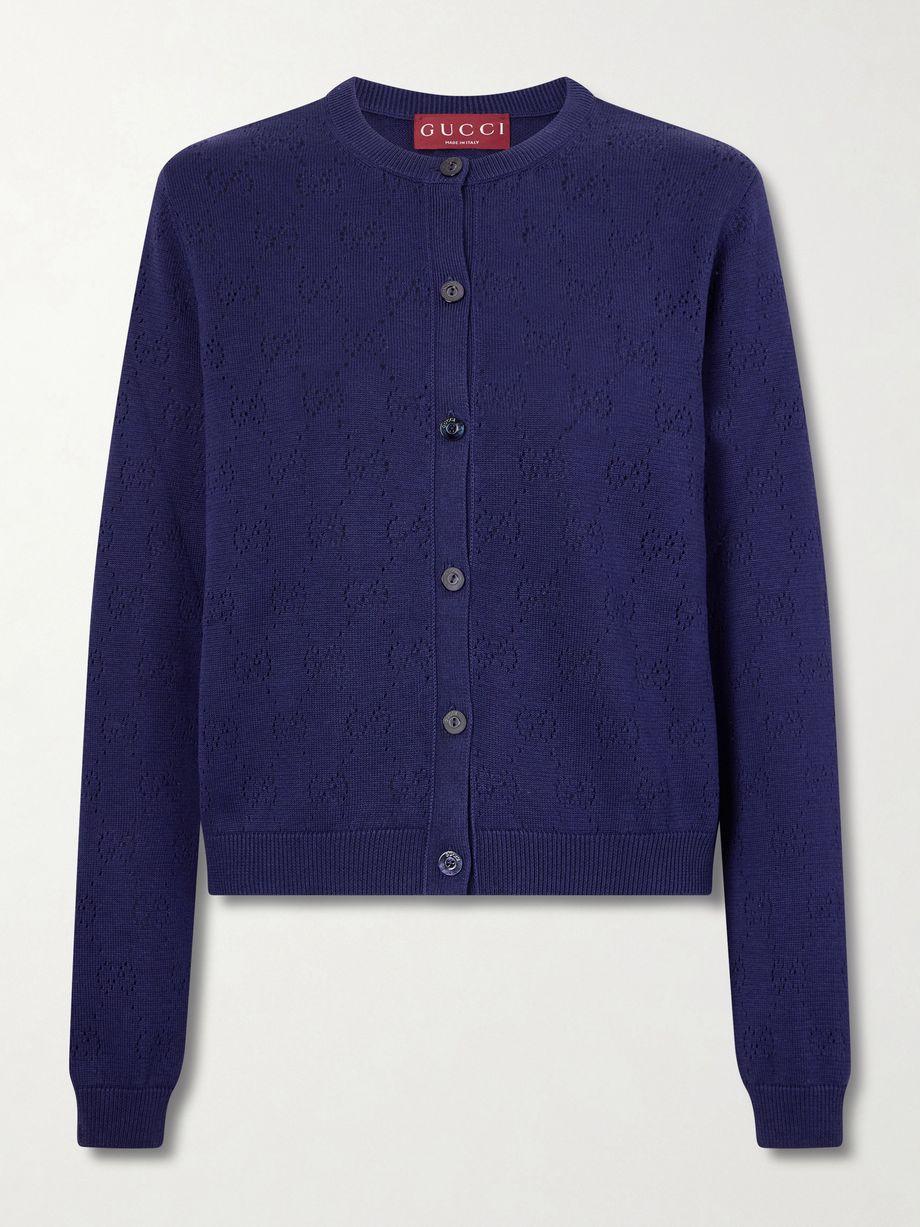 Perforated silk-blend cardigan by GUCCI