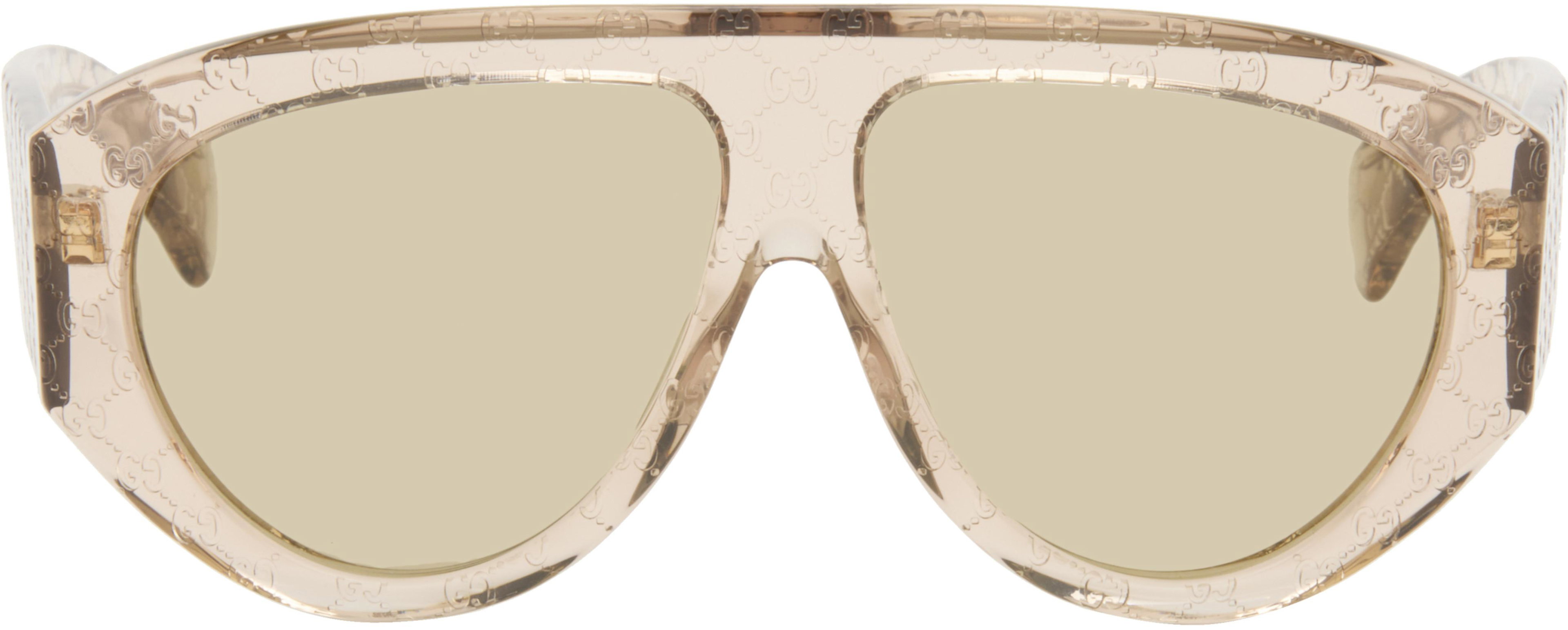 Pink Mask Frame Sunglasses by GUCCI