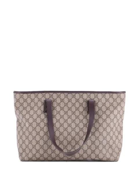 Plus GG Coated Canvas with Leather Medium tote bag by GUCCI 