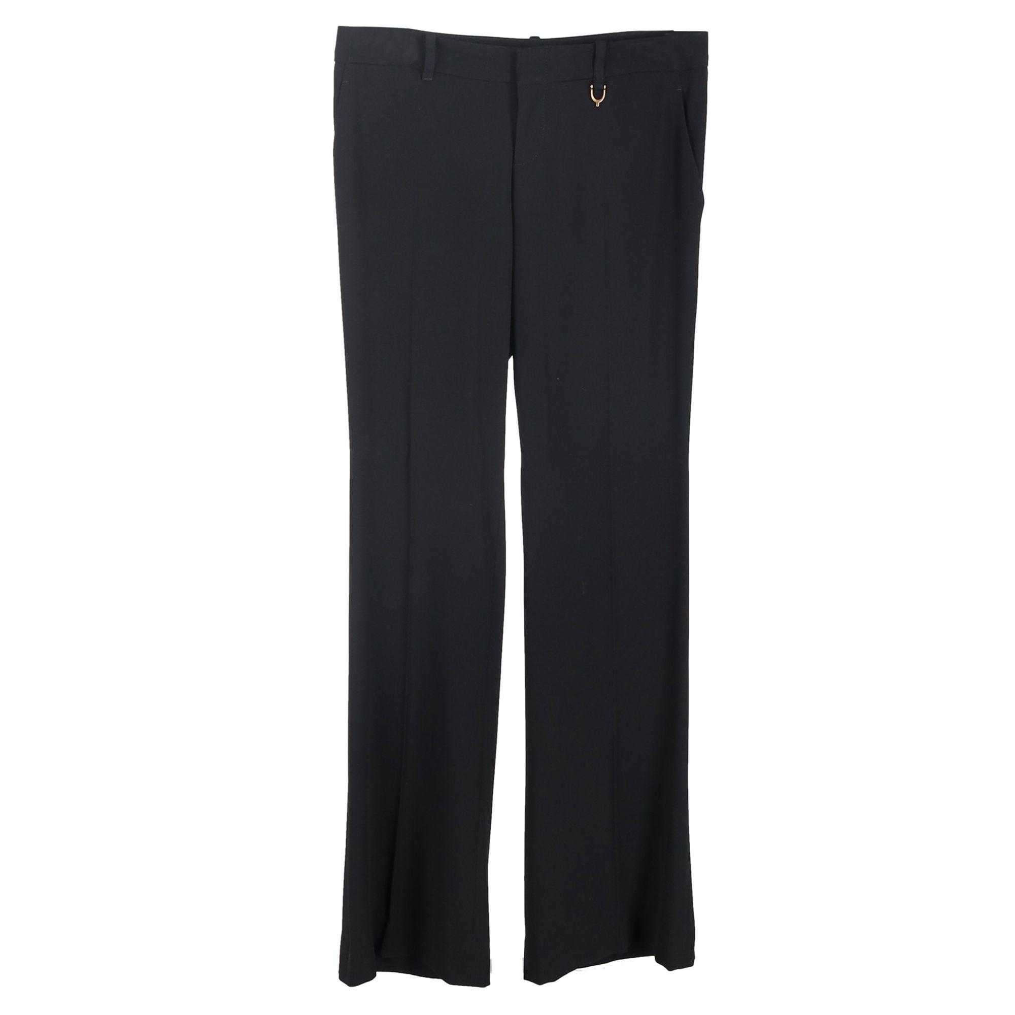 Preloved Crepe Trousers in Black Polyester by GUCCI