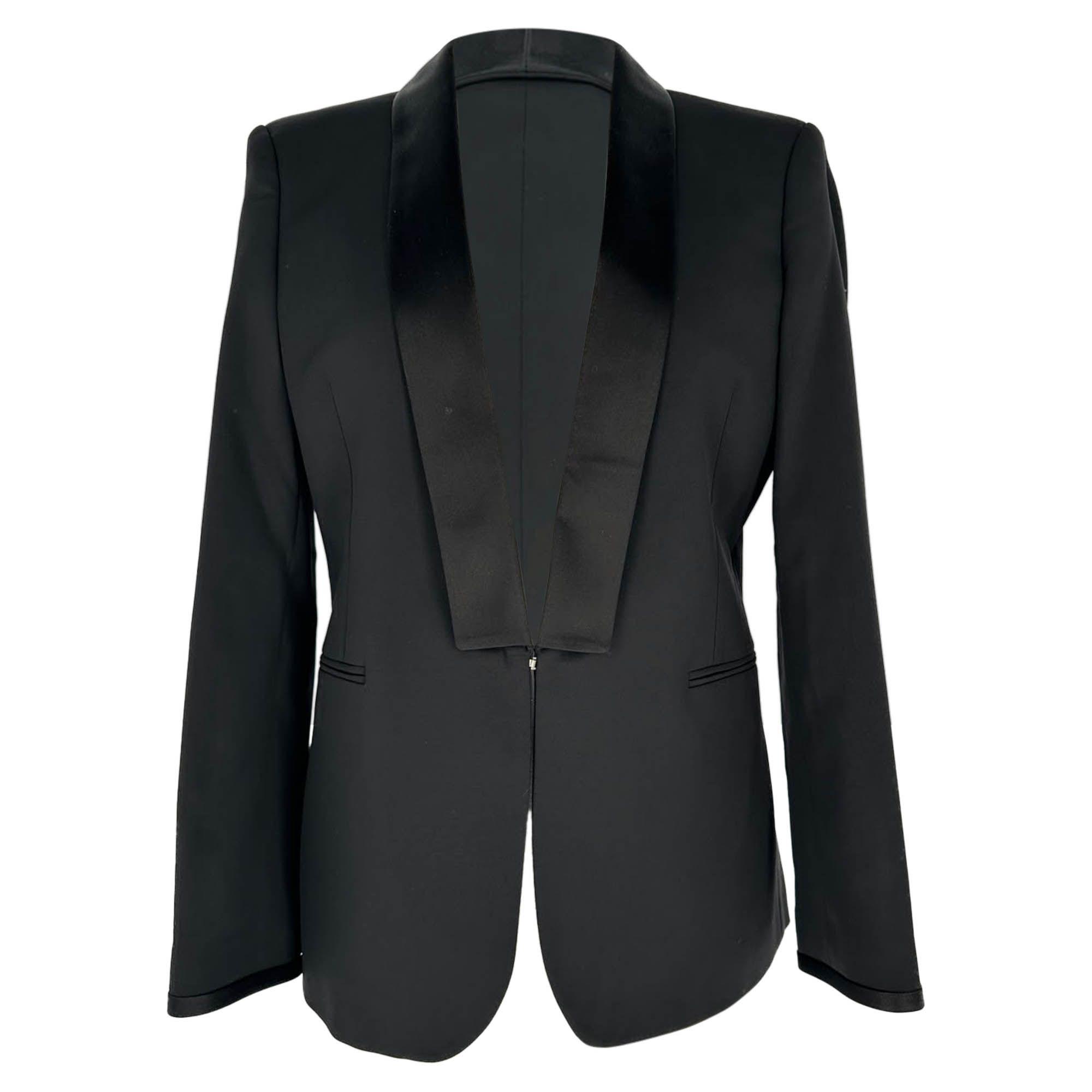 Preloved Deep V-Neck Blazer in Black Wool by GUCCI