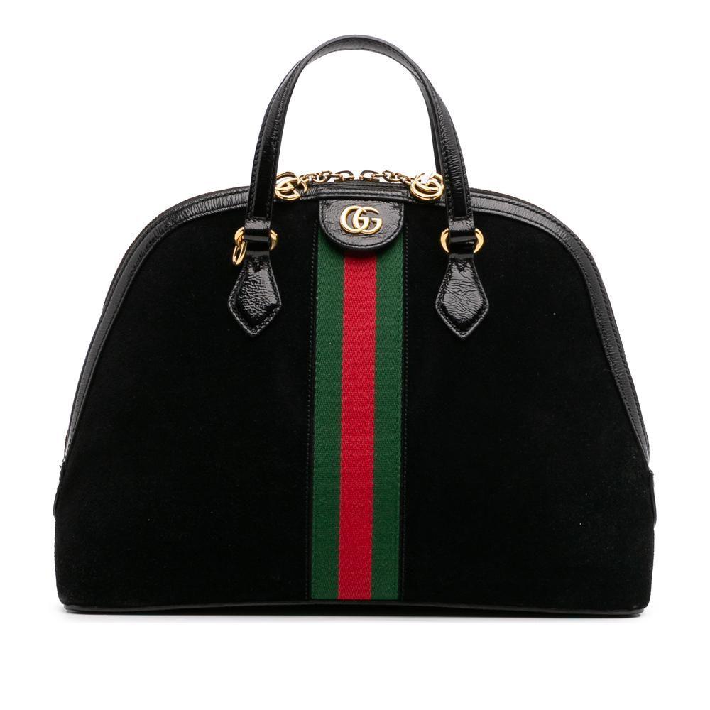 Preloved Elegant Top Handle Bag with Signature Web Detail- by GUCCI