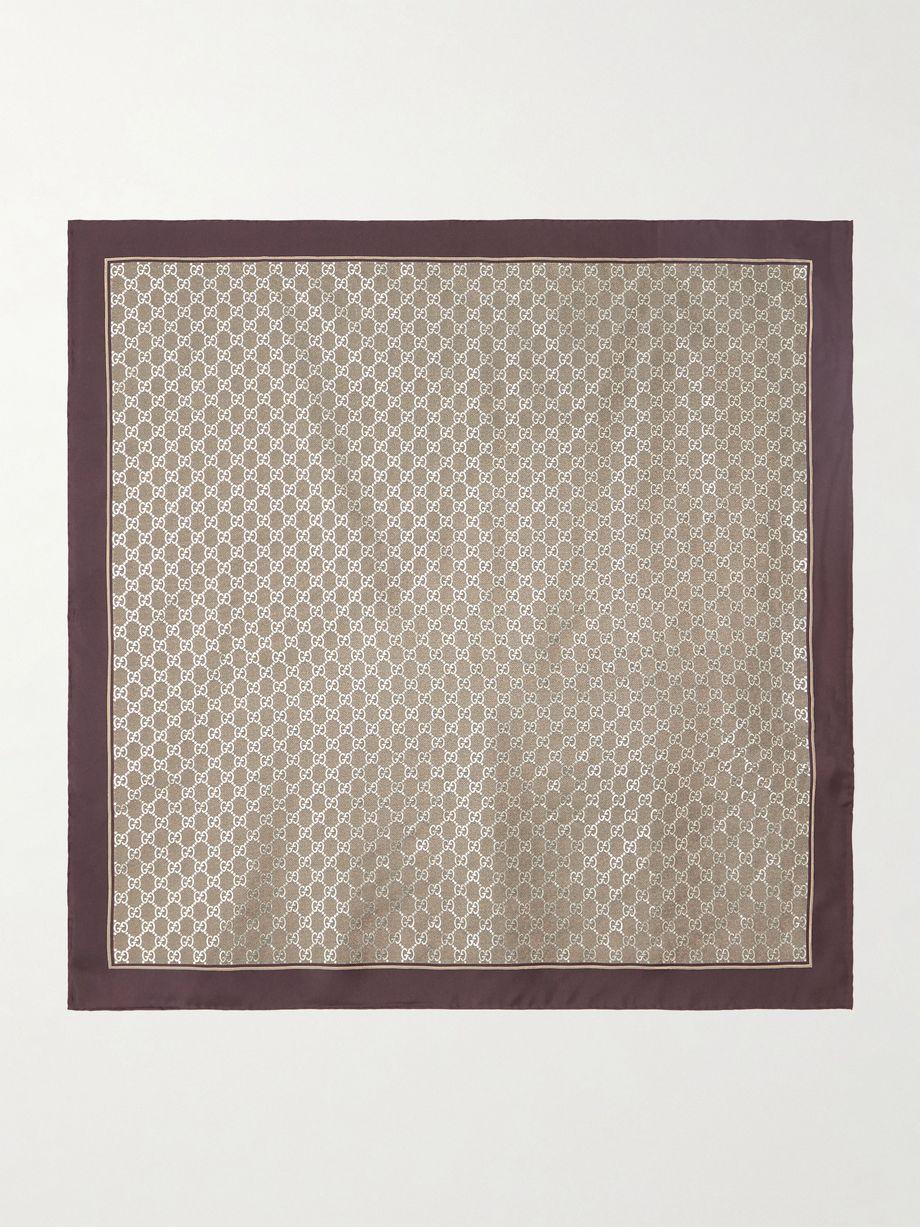 Printed metallic silk-twill scarf by GUCCI