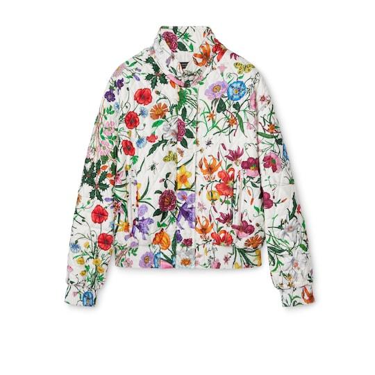 Printed quilted twill jacket by GUCCI