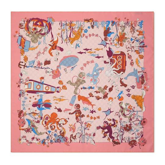 Printed silk carré by GUCCI