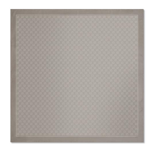Printed silk carré in light grey by GUCCI