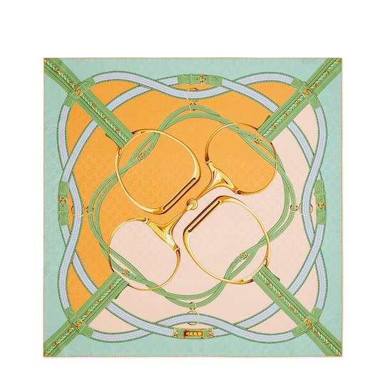 Printed silk jacquard carré by GUCCI