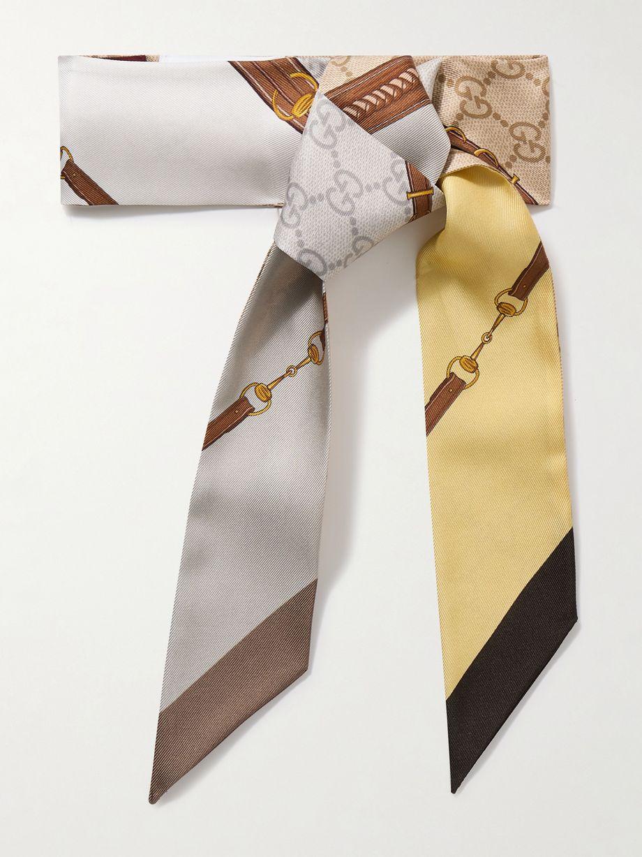 Printed silk-jacquard scarf by GUCCI