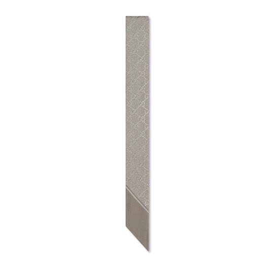 Printed silk neck bow in light grey by GUCCI
