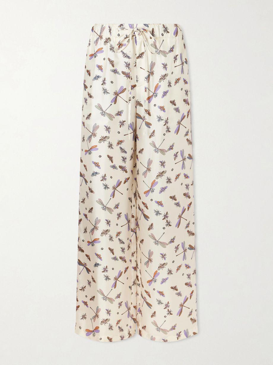 Printed silk-satin wide-leg pants by GUCCI