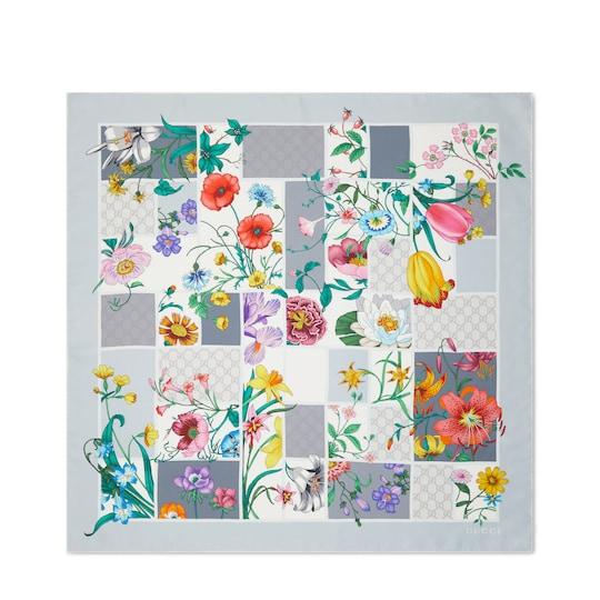 Printed silk twill carré by GUCCI