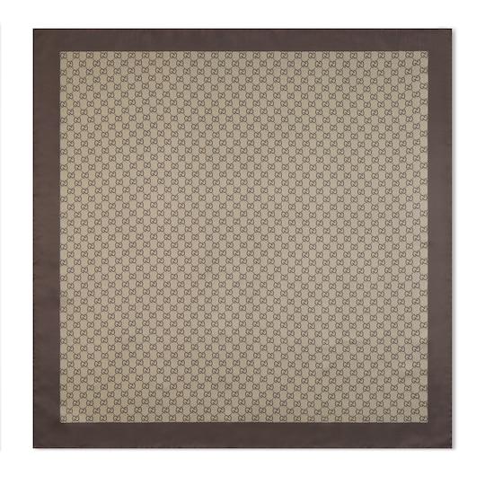 Printed silk twill carré by GUCCI