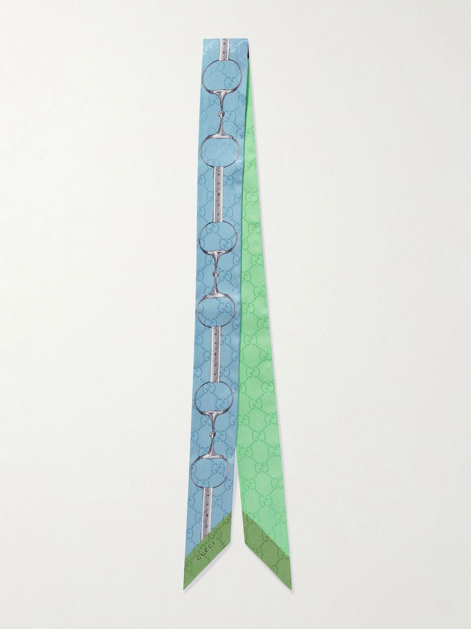 Printed silk-twill jacquard scarf by GUCCI