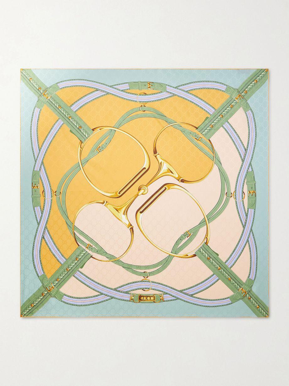 Printed silk-twill jacquard scarf by GUCCI