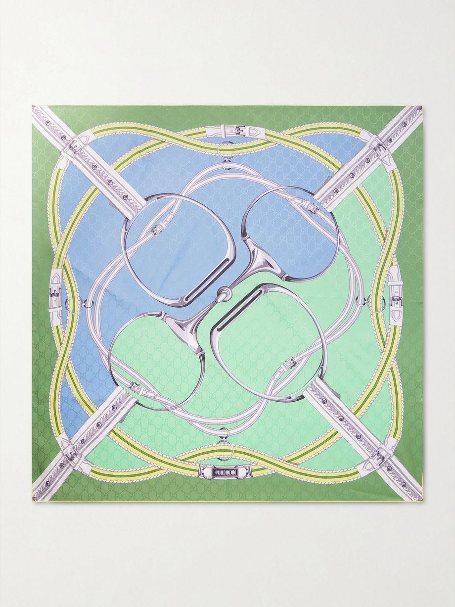 Printed silk-twill jacquard scarf by GUCCI