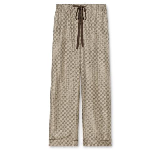 Printed silk twill leisure pants by GUCCI