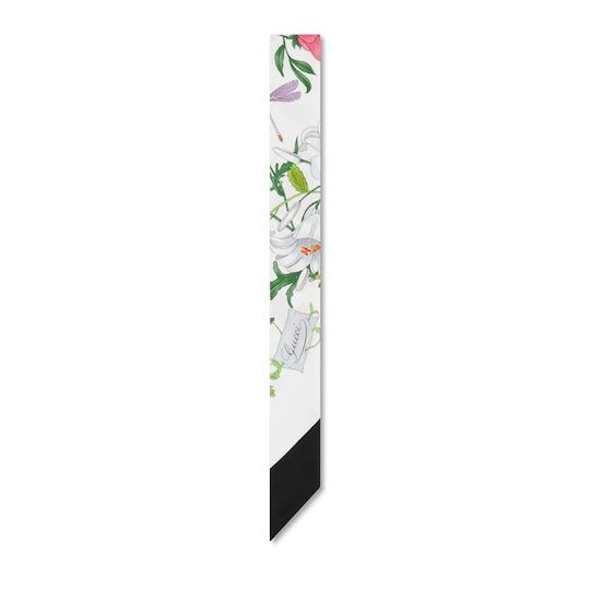 Printed silk twill neck bow by GUCCI