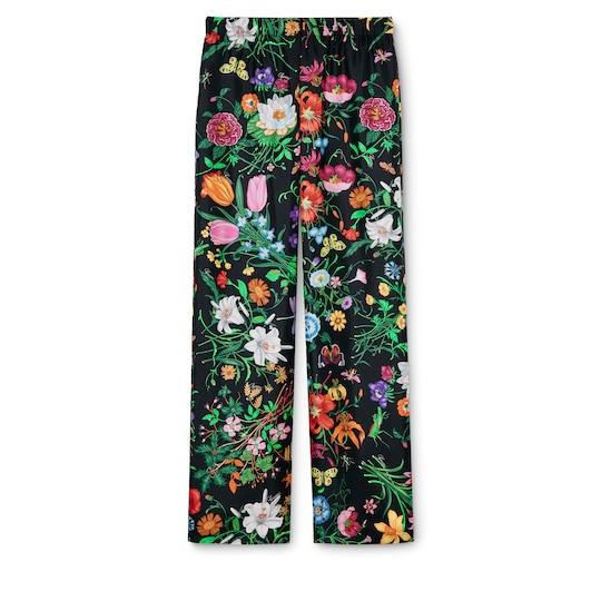Printed silk twill pants by GUCCI