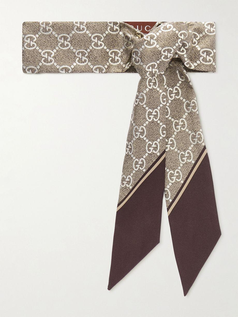 Printed silk-twill scarf by GUCCI