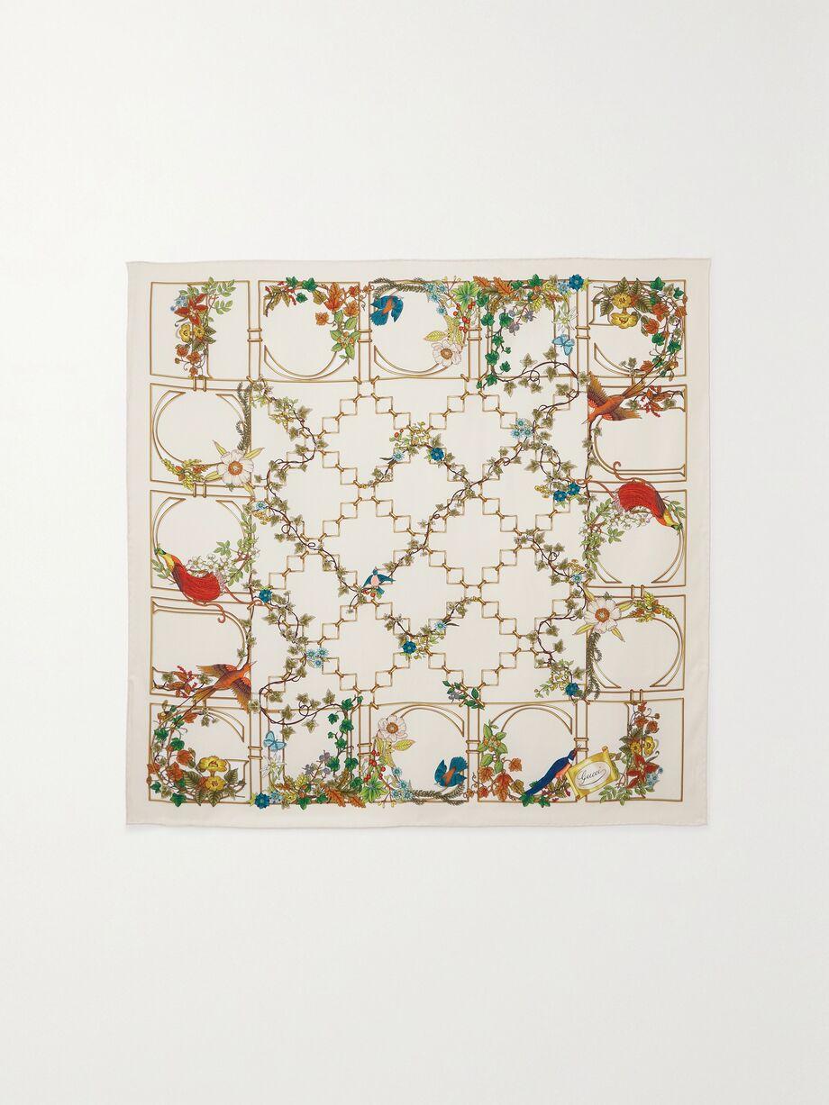 Printed silk-twill scarf by GUCCI