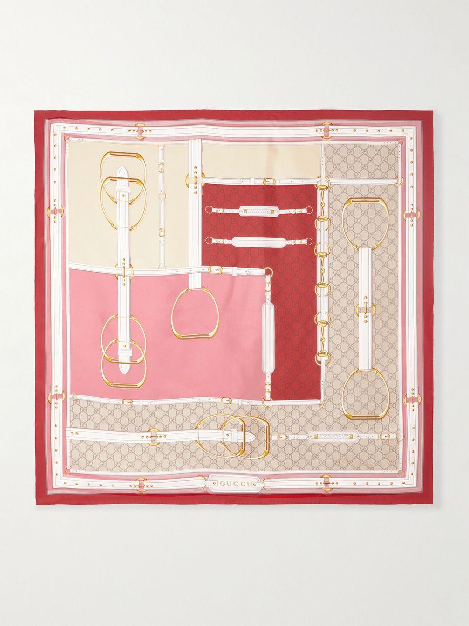 Printed silk-twill scarf by GUCCI