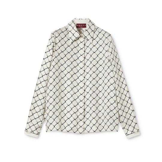 Printed silk twill shirt by GUCCI