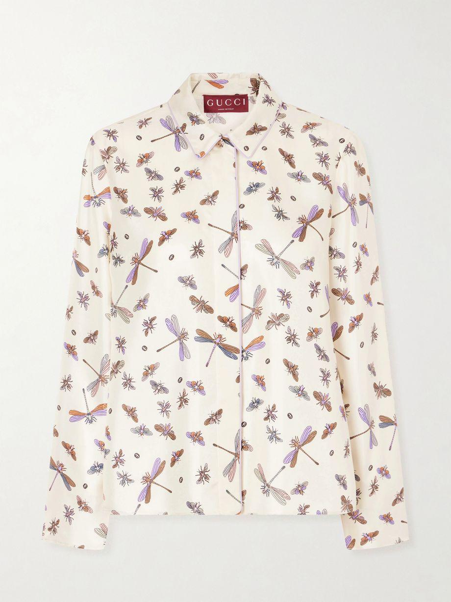 Printed silk-twill shirt by GUCCI