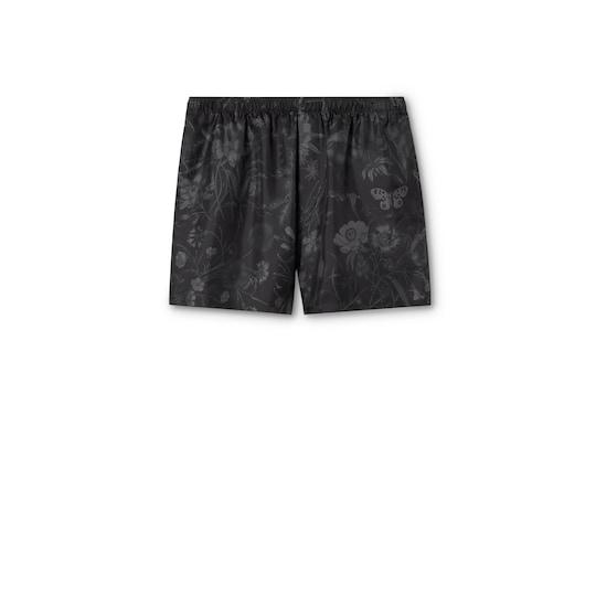Printed silk twill shorts by GUCCI