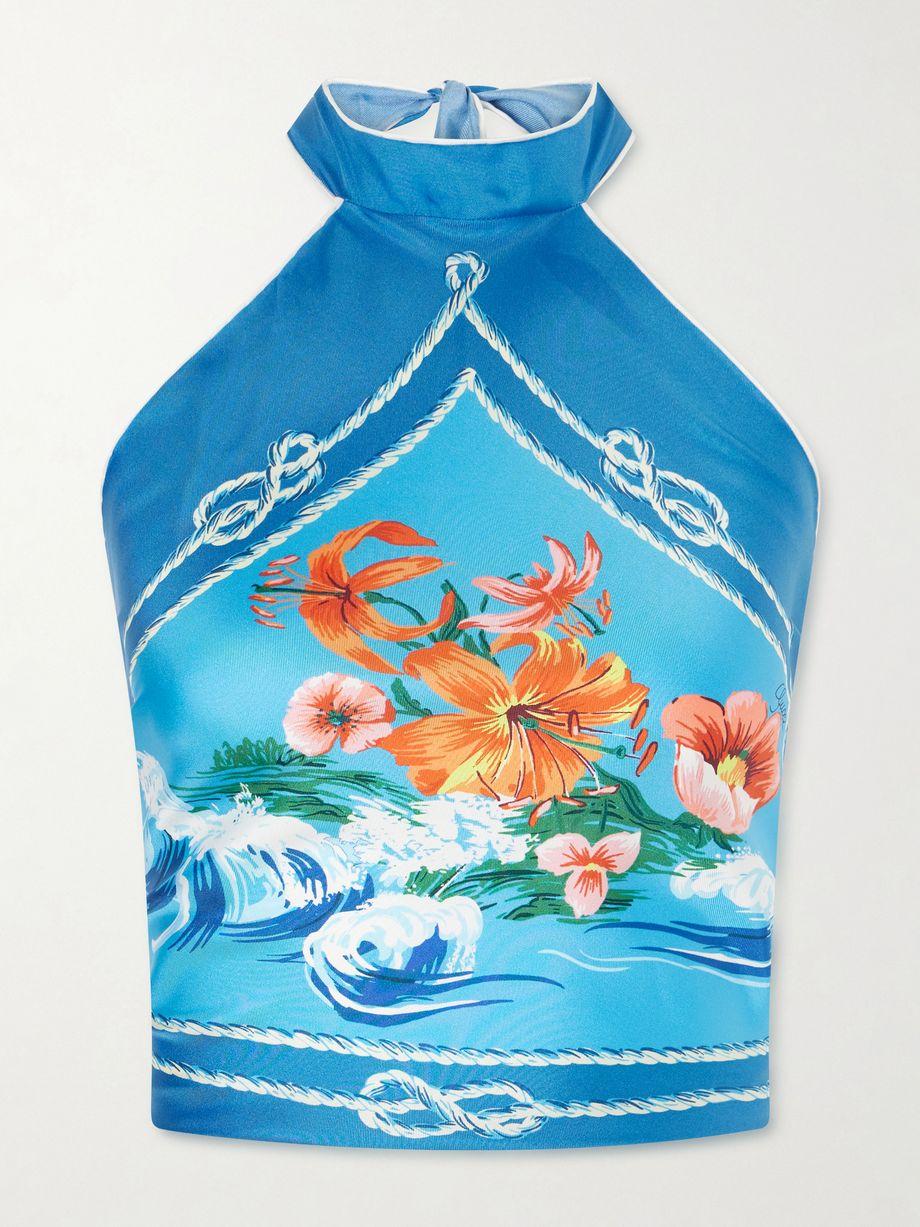 Printed silk-twill tank by GUCCI