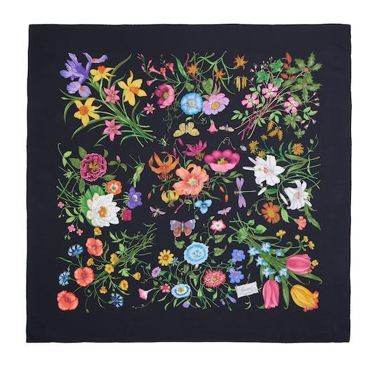 Printed silk wool shawl by GUCCI