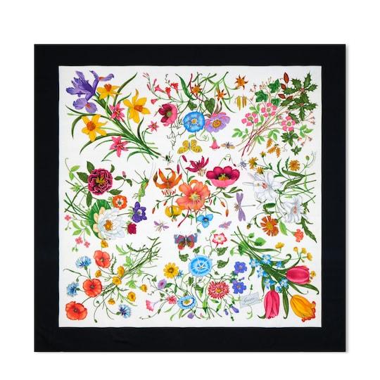 Printed silk wool shawl by GUCCI