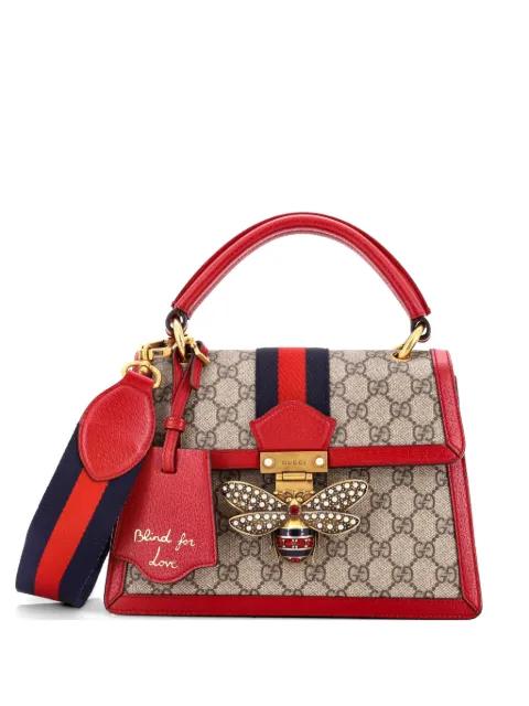 Queen Margaret Top Handle Bag GG Coated Canvas with Leather Small satchel by GUCCI 