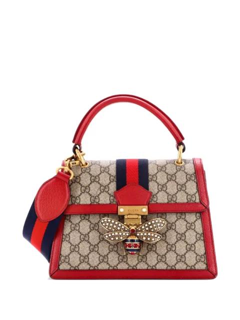 Queen Margaret Top Handle Bag GG Coated Canvas with Leather Small satchel by GUCCI 