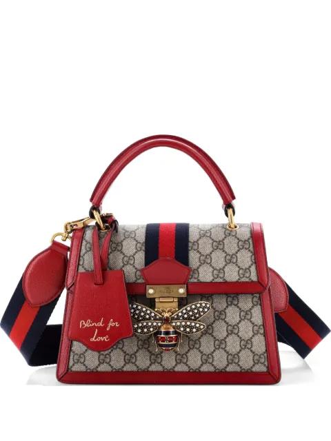 Queen Margaret Top Handle Bag GG Coated Canvas with Leather Small satchel by GUCCI 