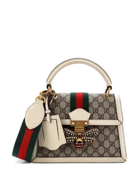 Queen Margaret Top Handle Bag GG Coated Canvas with Leather Small satchel by GUCCI 