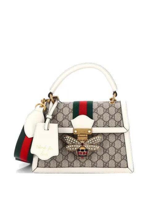 Queen Margaret Top Handle Bag GG Coated Canvas with Leather Small satchel by GUCCI 