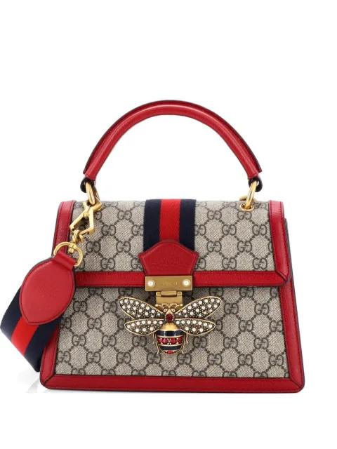 Queen Margaret Top Handle Bag GG Coated Canvas with Leather Small satchel by GUCCI 