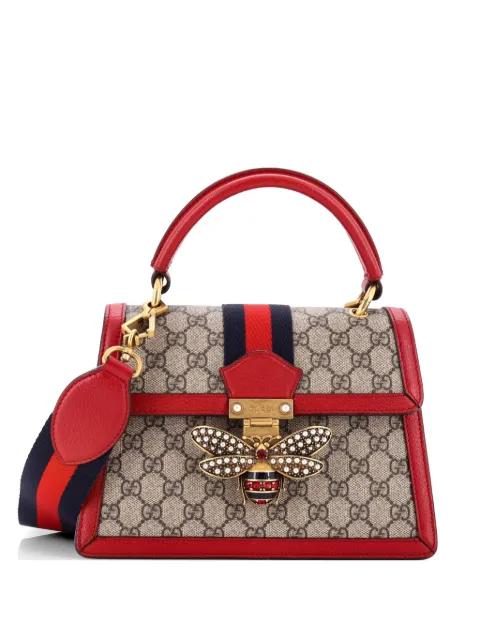 Queen Margaret Top Handle Bag GG Coated Canvas with Leather Small satchel by GUCCI 