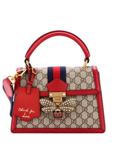 Queen Margaret Top Handle Bag GG Coated Canvas with Leather Small satchel by GUCCI 