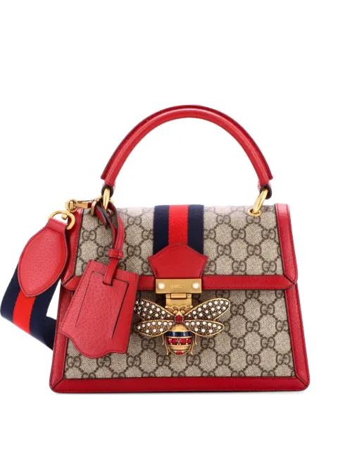 Queen Margaret Top Handle Bag GG Coated Canvas with Leather Small satchel by GUCCI 
