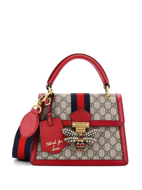 Queen Margaret Top Handle Bag GG Coated Canvas with Leather Small satchel by GUCCI 