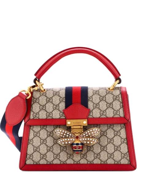 Queen Margaret Top Handle Bag GG Coated Canvas with Leather Small satchel by GUCCI 